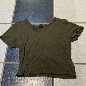 Wild Fable Green Crop Relaxed T-Shirt